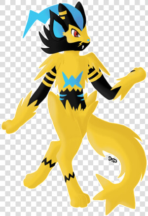 Zeraora X Luxray   Cartoon  HD Png Download