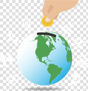 Impact Investing With Deetken Impact   Globe Black And White Us  HD Png Download