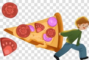 Cartoon Hand Painted Creative Pizza Png And Psd   Cartoon  Transparent Png