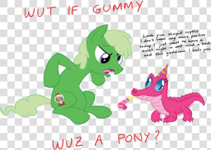 Wut If Gummy Look You Stupid Repie L Don T Want Any   Pinkie Pie And Gummy Human  HD Png Download