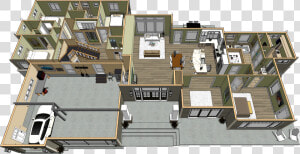 Top down 3d View Of A House Without The Roof   House Plan With Interior Design  HD Png Download