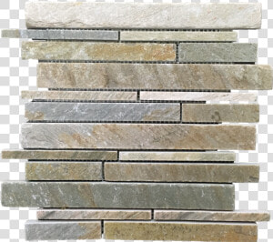 Golden Sand Quartzite Random Strip Mosaic Cleft   Keg 14056  HD Png Download