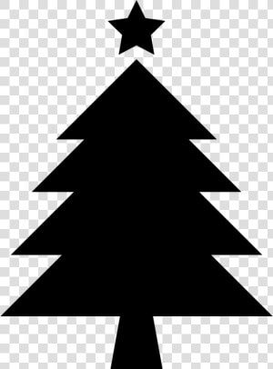 Christmas Tree With Star   Silhouette Christmas Tree Clipart  HD Png Download