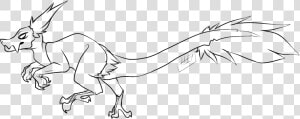 • Macaroni Raptor Lineart •   Furry Lineart Free  HD Png Download