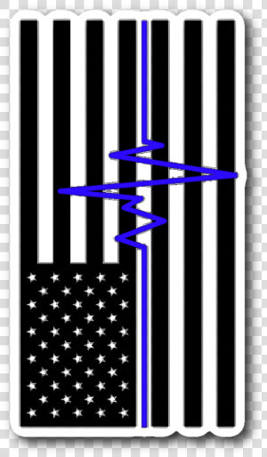 Blue Ekg Thin Blue Line Flag Sticker   Lex Drewinski  HD Png Download