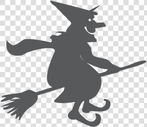 Cartoon Witch On A Broomstick  HD Png Download