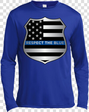 Respect The Blue Guys Long Sleeve Moisture Absorbing   T shirt  HD Png Download