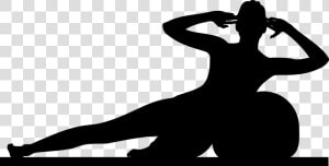 Pilates  Fitball  Silhouette  Exercise  Stretching   Silhueta Pilates  HD Png Download