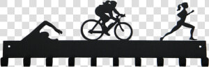 Female Triathlon Medal Hanger Sporthooks   Swim Bike Run Transparent  HD Png Download