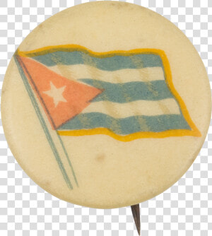 Cuba Flag On White Art Button Museum   Earthenware  HD Png Download