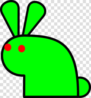 Green Rabbit Svg Clip Arts   Cute Cartoon Green Rabbits  HD Png Download