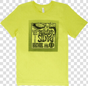 Regular Pack T shirt Yellow Small Front   Ernie Ball Strings  HD Png Download