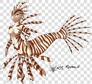 Lion Fish Mermaid   Png Download   Lionfish Mermaid  Transparent Png