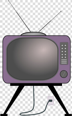 Purple media display Device   Clipart Image Of Television  HD Png Download