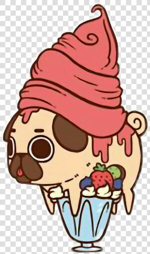 Transparent Frozen Yogurt Clipart   Puglie Pug Food  HD Png Download