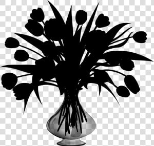 Flowering Plant Silhouette Leaf Plants   Flower Vase Silhouette Png  Transparent Png