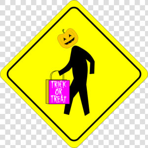 Halloween Pedestrian Caution Sign   Old Person Crossing Sign  HD Png Download