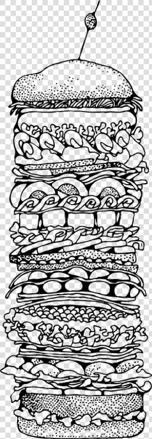 Sandwich Clipart Black   Dagwood Sandwich Clip Art  HD Png Download