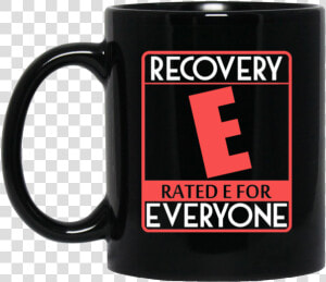 Recovery Rated E For Everyone 11oz   15oz Black Mugs   Deadpool Drink Coffee Chibi  HD Png Download