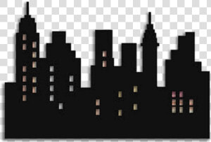 City Building Clipart Black And White Png   Simple City Skyline Silhouette  Transparent Png