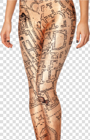 Marauders Map Leggings   Black Milk Marauders Map Leggings  HD Png Download