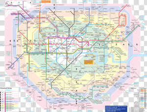 London Metro Map Large Map   London Travelcard Zones Map  HD Png Download