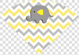 Baby Elephant In Grey And Yellow Chevron Free Printable   Elefante Animado Gris Y Amarillo  HD Png Download