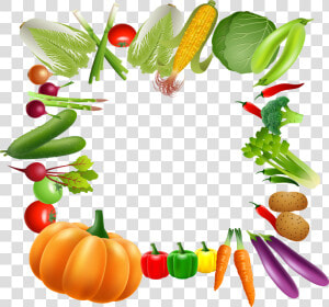 Clip Art Library Vegetable Border Clipart   Fruits And Vegetables Frame Png  Transparent Png