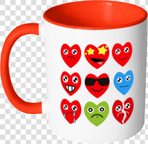 Heart Emojis Gift For Valentine S Day Mugs Accent Mug   Color Mug  HD Png Download