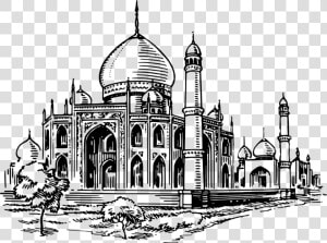 Mosque Islamic Architecture Computer   Masjid Clipart Black And White  HD Png Download