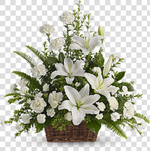 Peaceful White Lilies Basket  HD Png Download