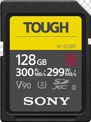 128gb Sf G Tough Series Uhs Ii Sd Memory Card    Product   Sony Tough Memory Cards  HD Png Download