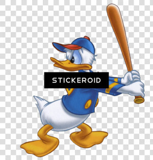 Donald Duck Playing Baseball   Donald Duck Softball  HD Png Download