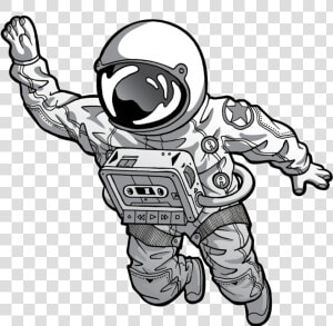 Lunartron Png Black And White Stock   Astronaut Png Black And White  Transparent Png