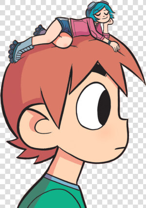 Scott Pilgrim Clipart   Scott Pilgrim With Ramona On His Head  HD Png Download