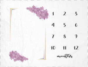 Monthly Milestone Baby Blanket With Purple Flowers   Hydrangea  HD Png Download