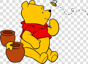 Disney Winnie The Pooh Clipart   Winnie The Pooh And Bee  HD Png Download