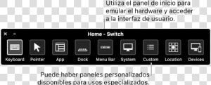 El Panel De Inicio De “control Por Botón” Incluye Botones   Menu  HD Png Download