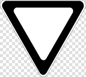 Blank Yield Sign Black And White  HD Png Download