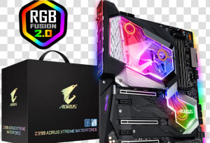 Gigabyte Z390 Aorus Xtreme Waterforce Motherboard Wins   Z390 Aorus Xtreme Aorus  HD Png Download