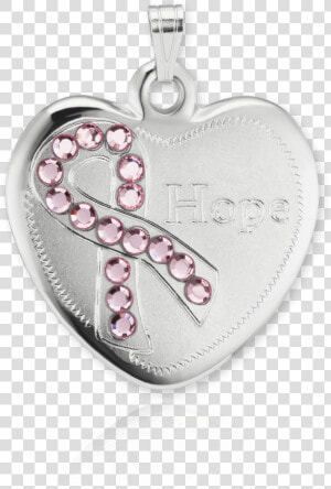 Enameled Sterling Silver Heart Breast Cancer Awareness   Locket  HD Png Download