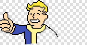 Minecraft Pixel Art Vault Boy   Png Download   Fallout Vault Boy Pixel Art  Transparent Png