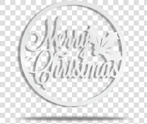 Merry Christmas Circle Steel Wall Sign   Calligraphy  HD Png Download