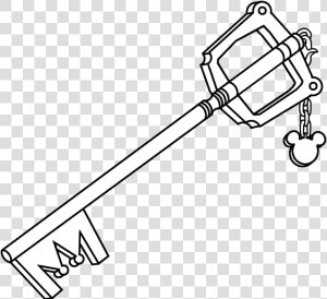 Kingdom Hearts Clipart Black And White   Kingdom Hearts Keyblade Outline  HD Png Download