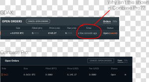 Coinbase Pro My Orders  HD Png Download