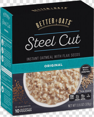 Better Oats Steel Cut Original Instant Oatmeal Box   Better Oats Brand  HD Png Download