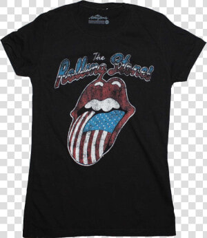 Junior American Flag Tongue Rolling Stones Shirt   Rolling Stones Shirt  HD Png Download