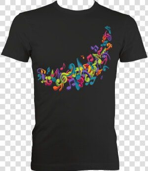 Colorful Music Notes Fitted T Shirt   Tee Shirt Ralph Lauren Rouge  HD Png Download