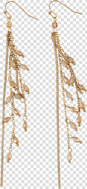  long Gold Chains With Champagne Crystal Earrings   Earrings  HD Png Download