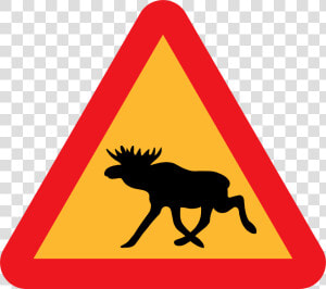 Warning Moose Roadsign Clip Arts   Warning Moose  HD Png Download